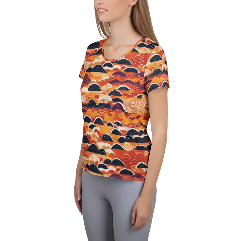 Sunset Wave Sonata on Women's Athletic T-Shirt — Left