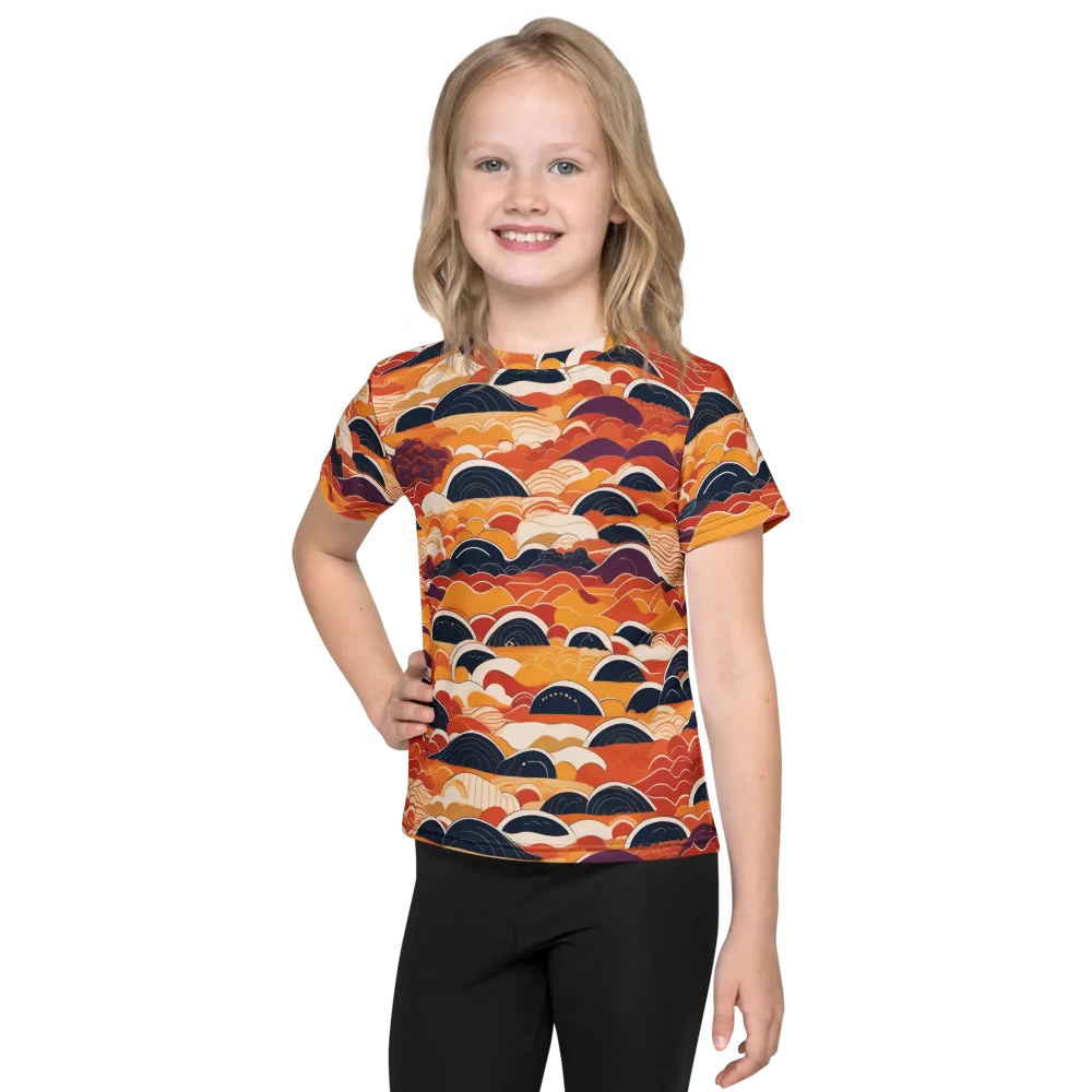 Sunset Wave Sonata on Kids Crew Neck T-Shirt — Front