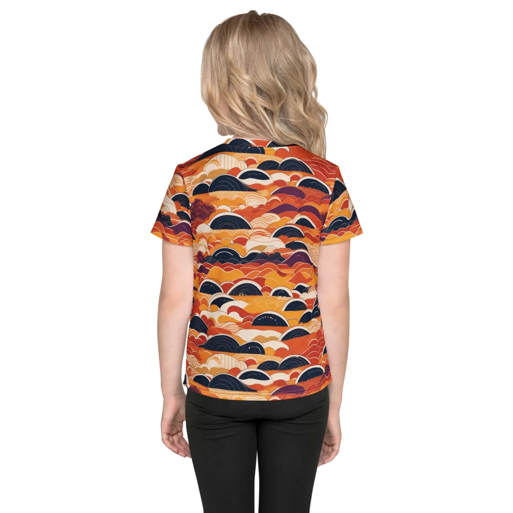 Sunset Wave Sonata on Kids Crew Neck T-Shirt — Back