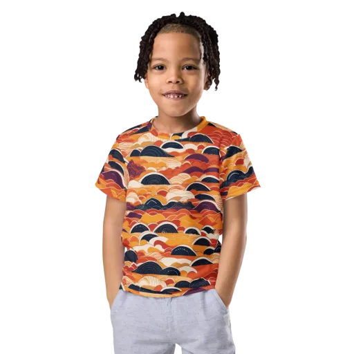 Sunset Wave Sonata on a Kids Crew Neck T-Shirt