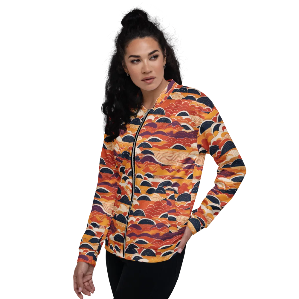 Sunset Wave Sonata on Bomber Jacket — Left