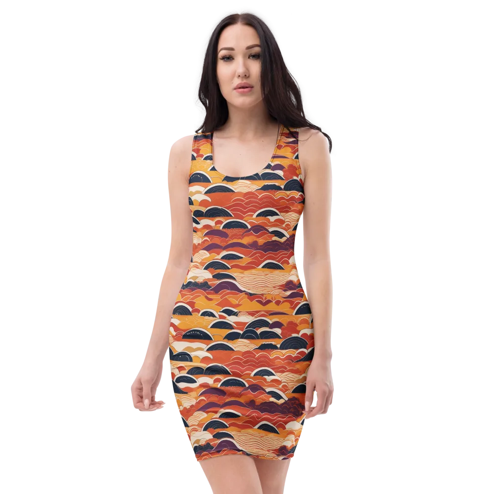 Sunset Wave Sonata on Bodycon Dress — Front