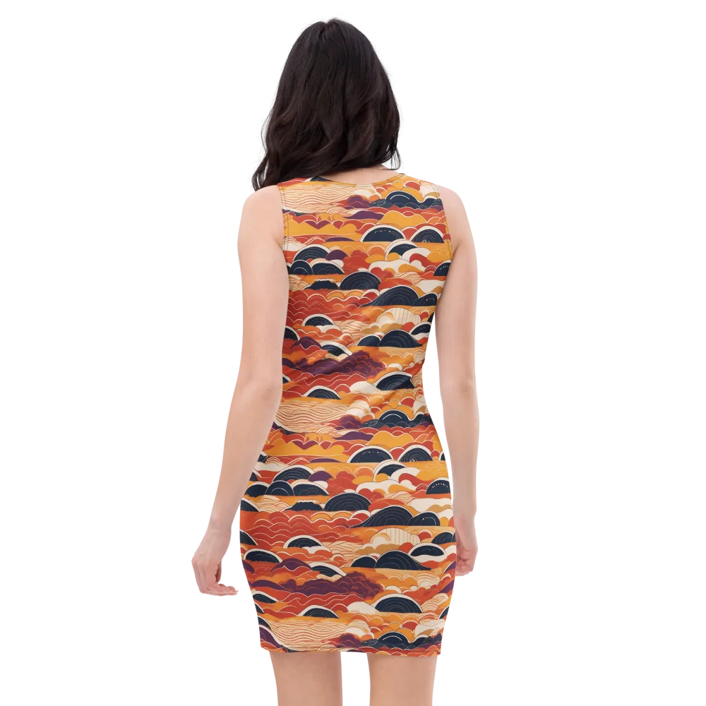 Sunset Wave Sonata on Bodycon Dress — Back
