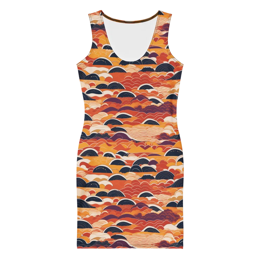 Sunset Wave Sonata on Bodycon Dress — Front