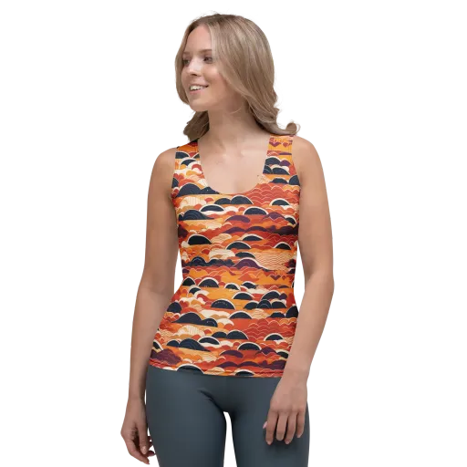 Sunset Wave Sonata on a Women's Tank Top