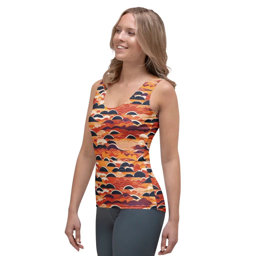 Sunset Wave Sonata on Women's Tank Top — Left Front