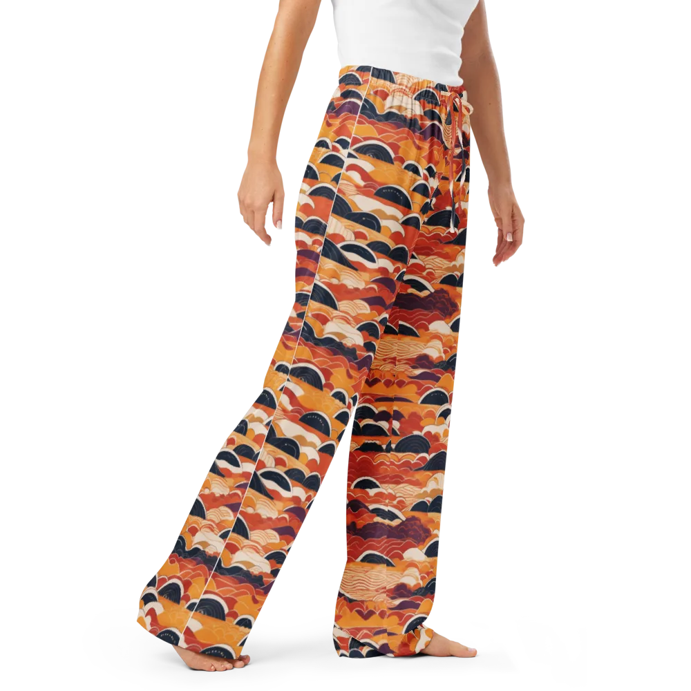 Sunset Wave Sonata on Women's Pajama Pants — Right Front