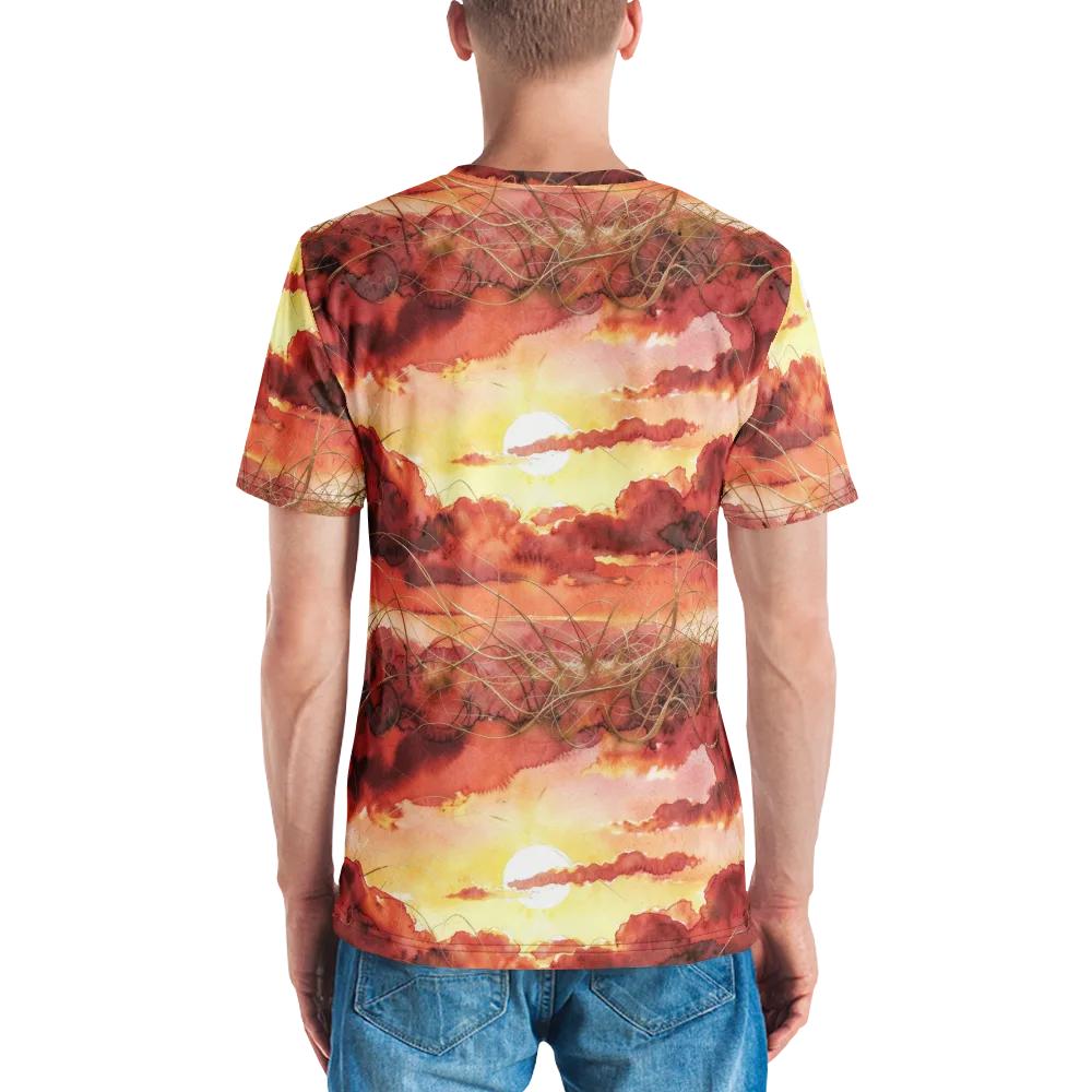 Crimson Sundown on Men's Crew Neck T-Shirt — Back