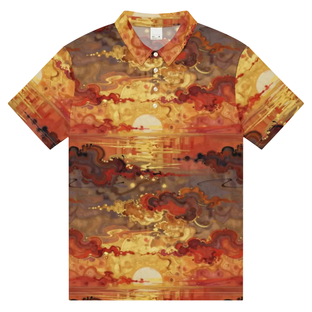 Gilded Afterglow on Men's Slim Fit Polo Shirt — Front