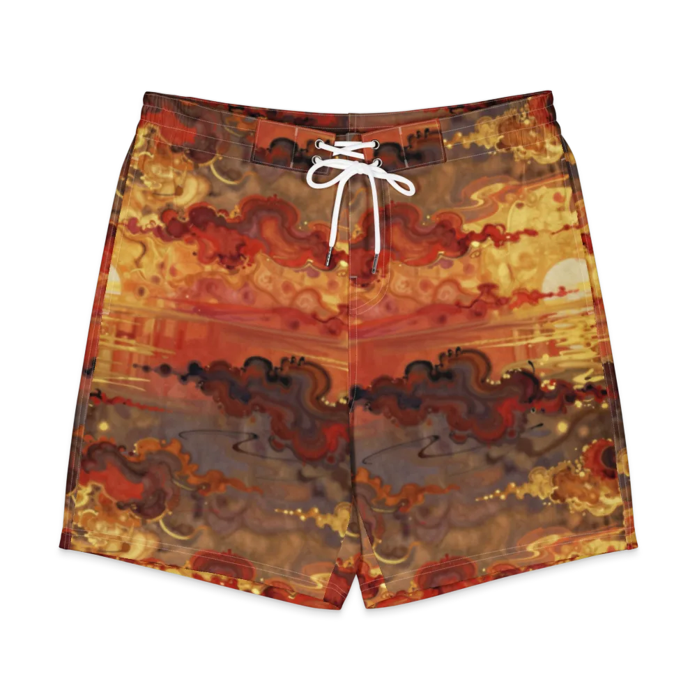 Gilded Afterglow on Men's Board Shorts — Front