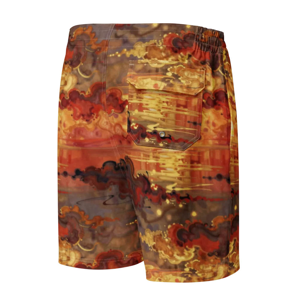 Gilded Afterglow on Men's Board Shorts — Back