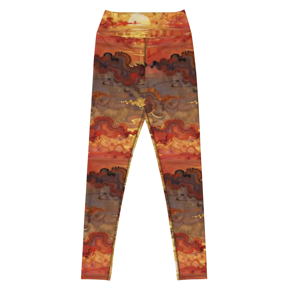 Gilded Afterglow on Yoga Leggings — Front