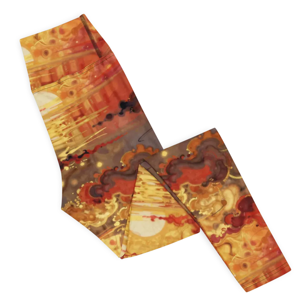 Gilded Afterglow on Yoga Leggings — Right