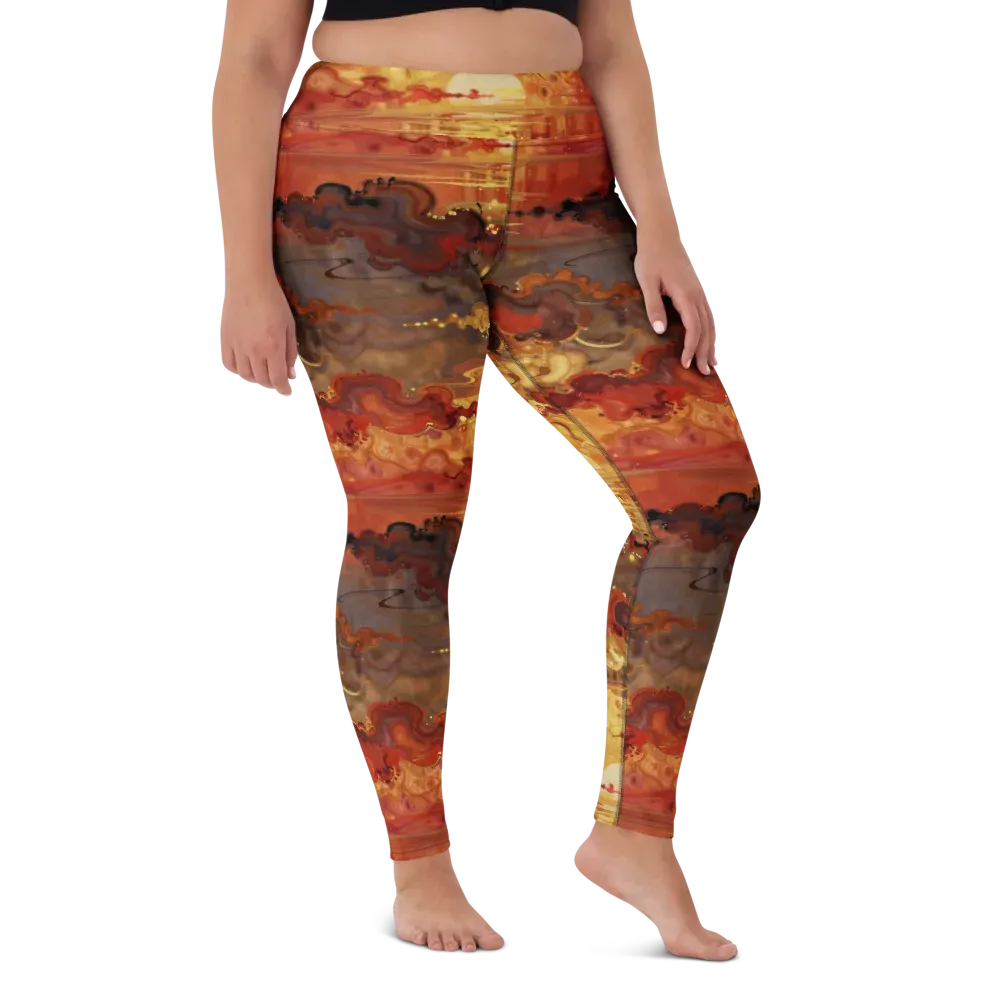 Gilded Afterglow on Yoga Leggings — Front