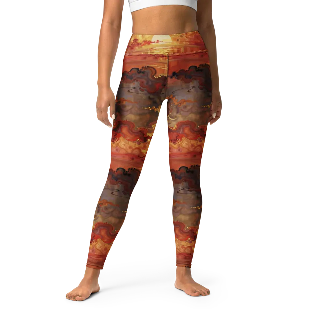 Gilded Afterglow on Yoga Leggings — Front