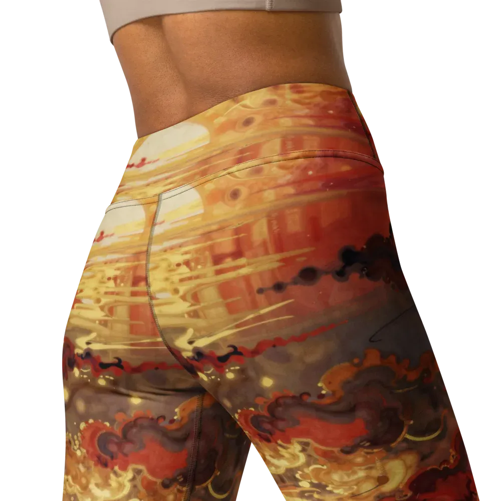 Gilded Afterglow on Yoga Leggings — Back