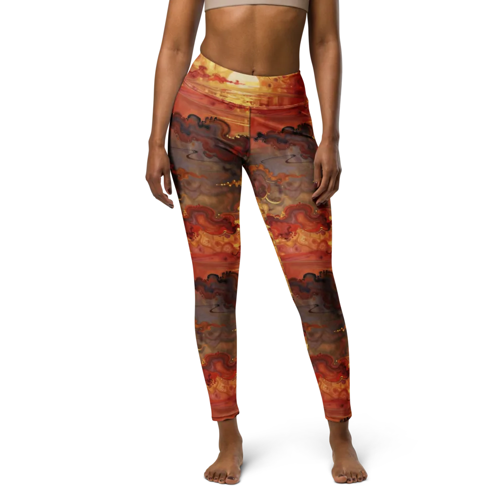Gilded Afterglow on Yoga Leggings — Front
