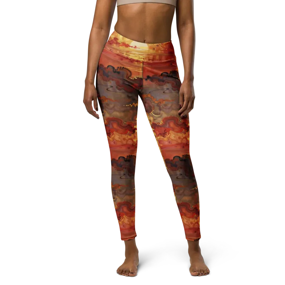 Gilded Afterglow on Yoga Leggings — Front