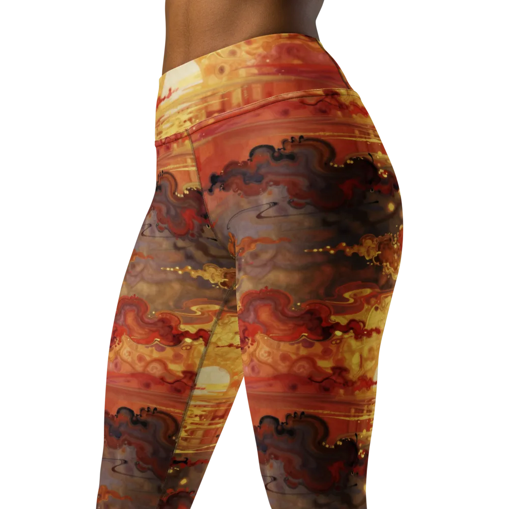 Gilded Afterglow on Yoga Leggings — Left Front