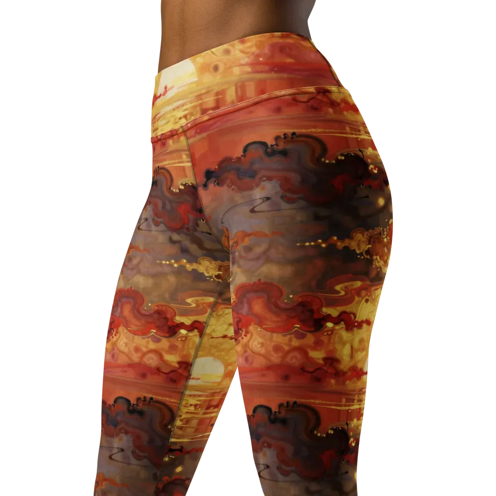 Gilded Afterglow on Yoga Leggings — Left Front