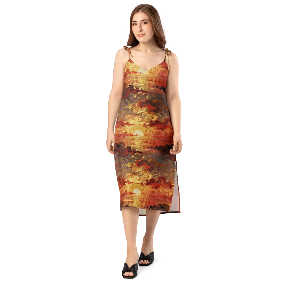 Gilded Afterglow on Slip Dress — Front