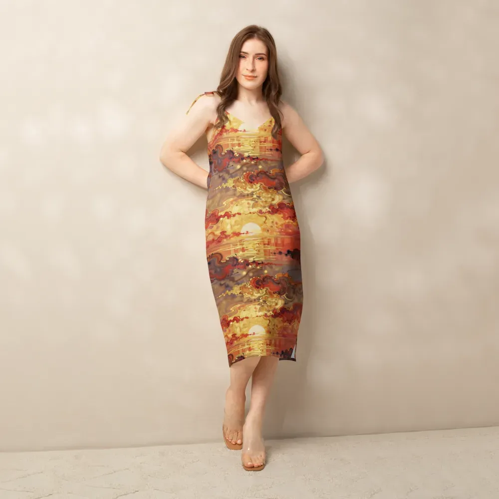 Gilded Afterglow on Slip Dress — Front
