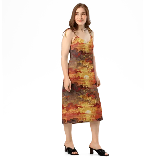 Gilded Afterglow on a Slip Dress