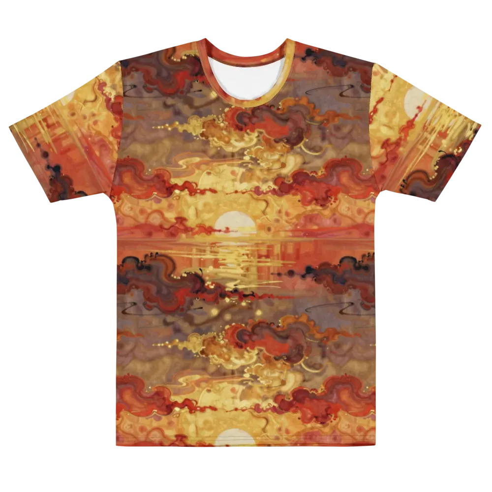 Gilded Afterglow on Men's Cotton Crew Neck T-Shirt — Front