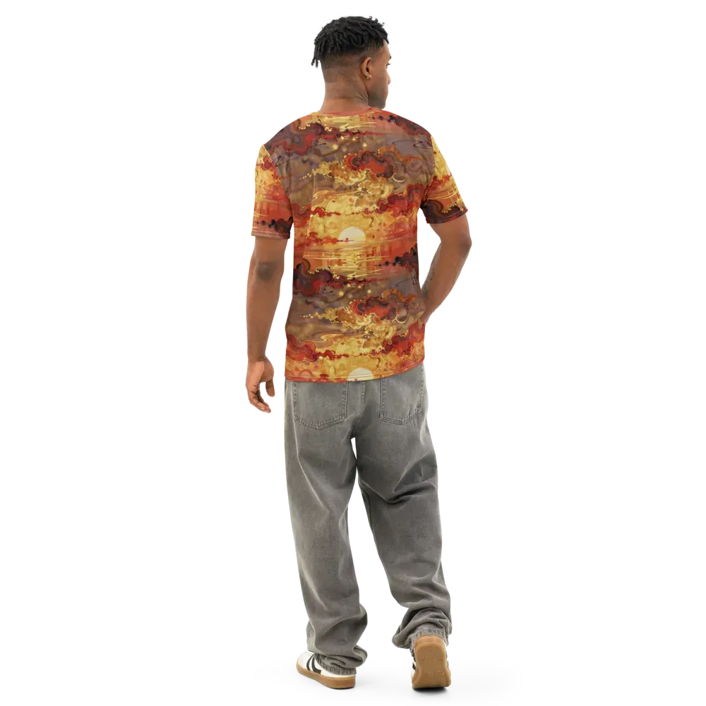 Gilded Afterglow on Men's Cotton Crew Neck T-Shirt — Back