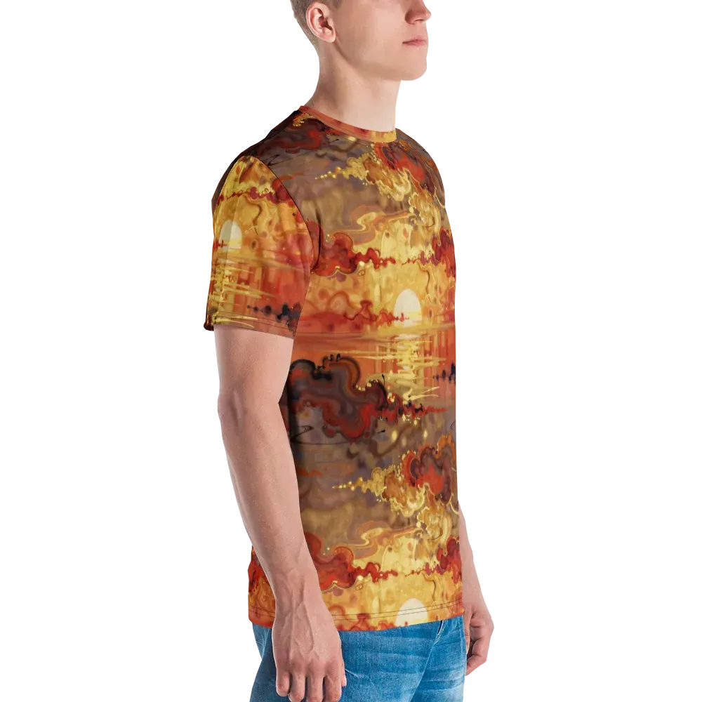 Gilded Afterglow on Men's Crew Neck T-Shirt — Right