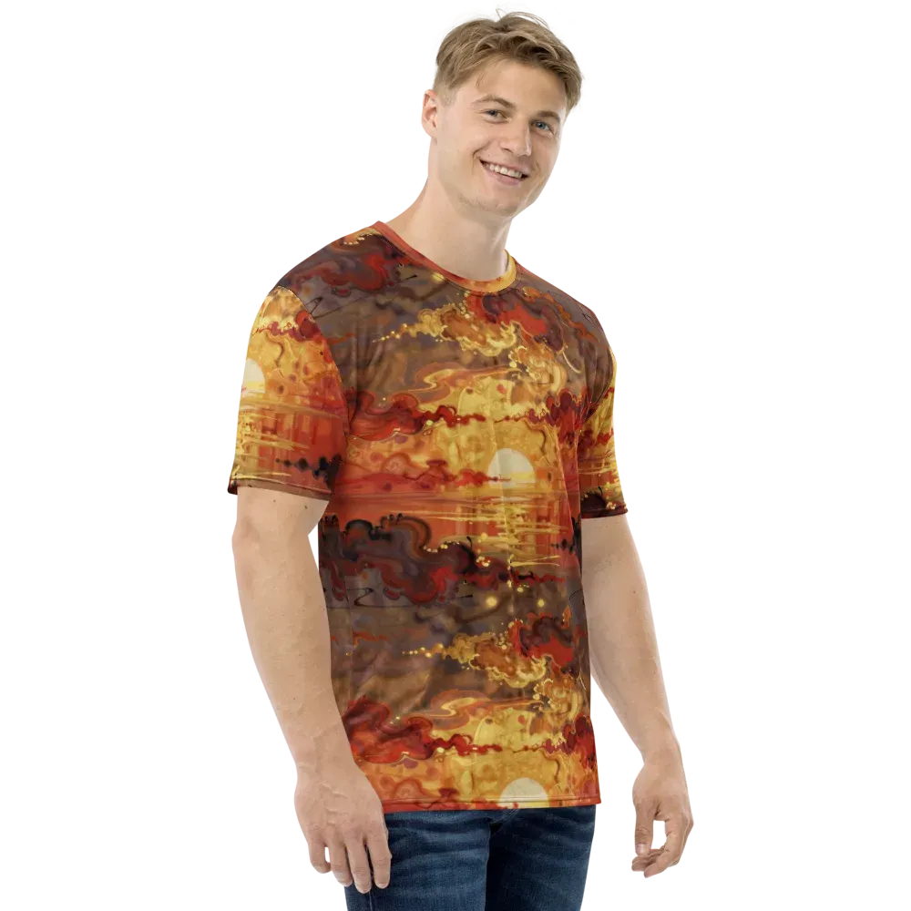 Gilded Afterglow on Men's Crew Neck T-Shirt — Right