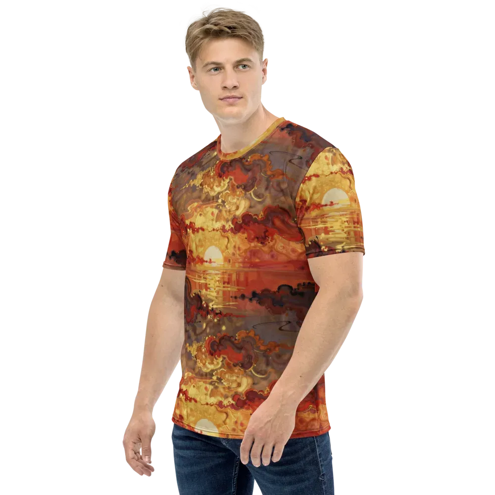 Gilded Afterglow on Men's Crew Neck T-Shirt — Left