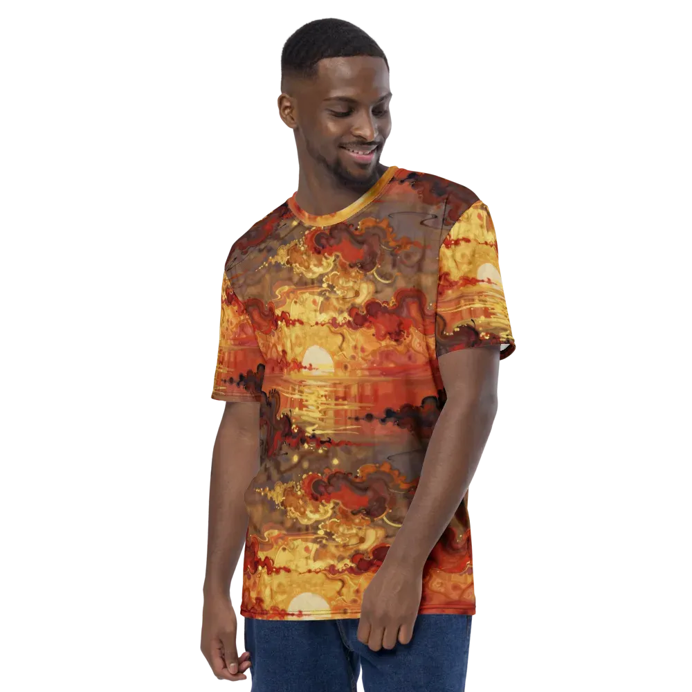 Gilded Afterglow on Men's Crew Neck T-Shirt — Left
