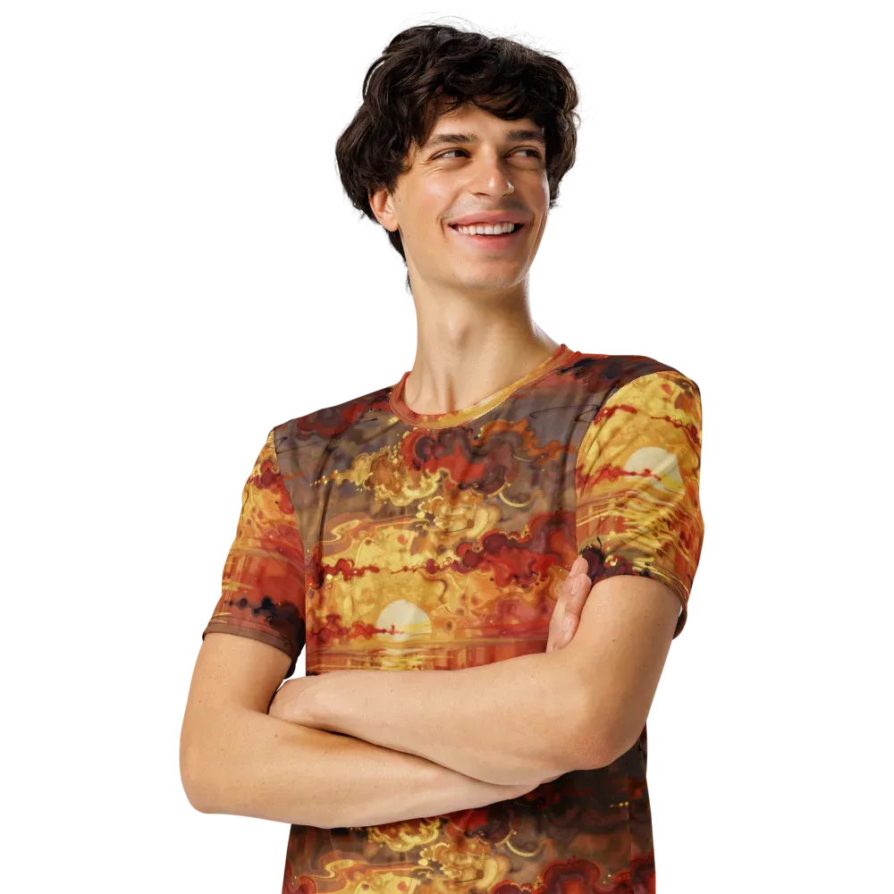 Gilded Afterglow on Men's Crew Neck T-Shirt — Left Front