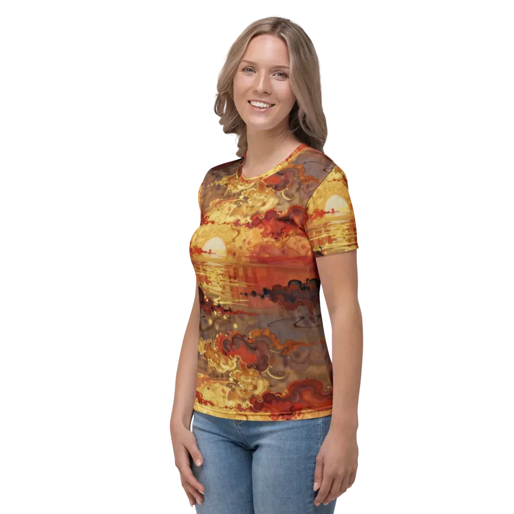 Gilded Afterglow on Women's Crew Neck T-Shirt — Left