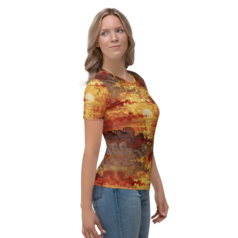 Gilded Afterglow on Women's Crew Neck T-Shirt — Right