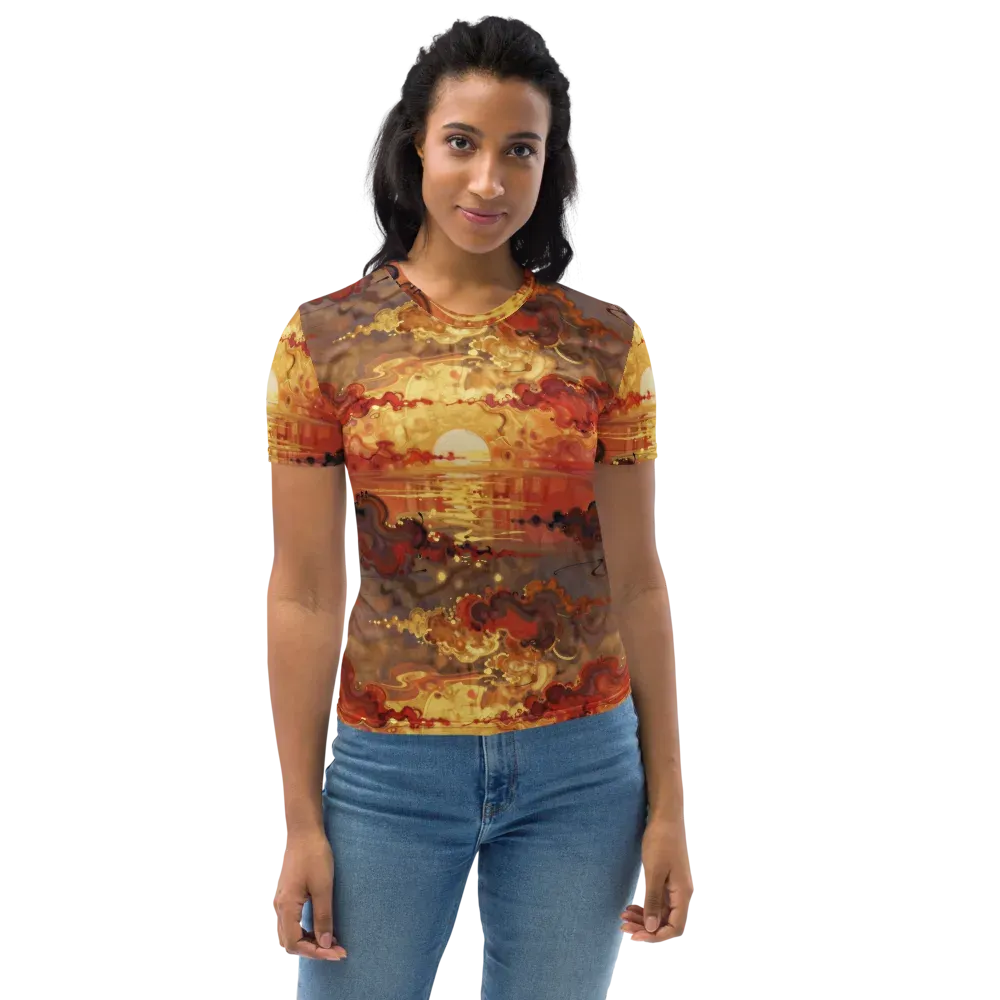 Gilded Afterglow on Women's Crew Neck T-Shirt — Front