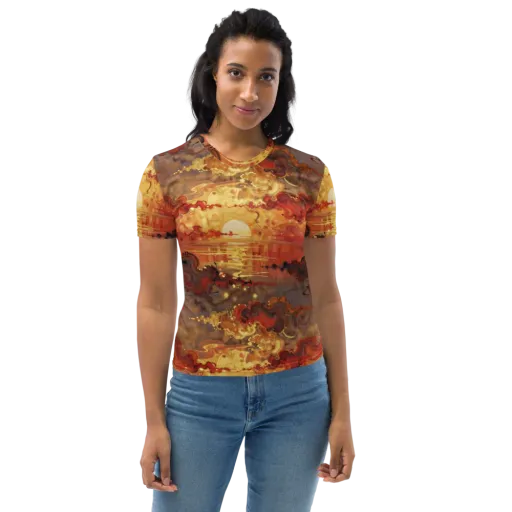 Gilded Afterglow on a Women's Crew Neck T-Shirt