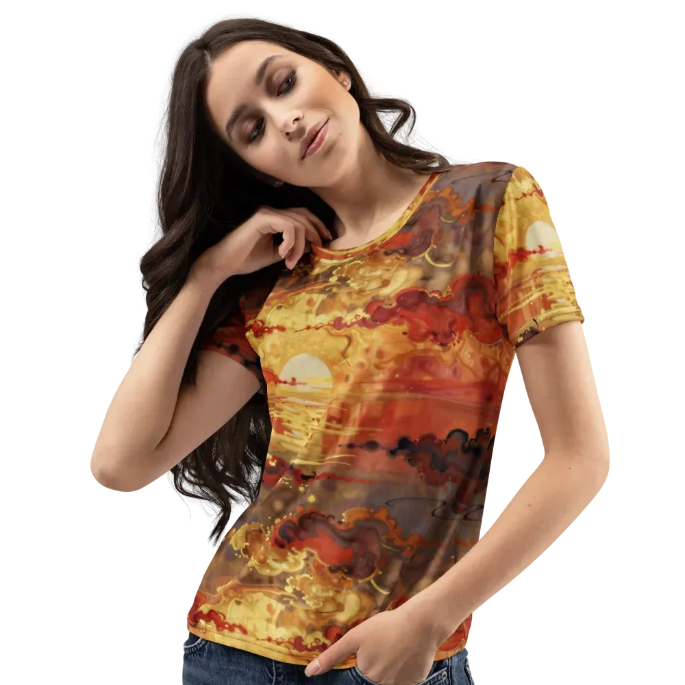 Gilded Afterglow on Women's Crew Neck T-Shirt — Left Front