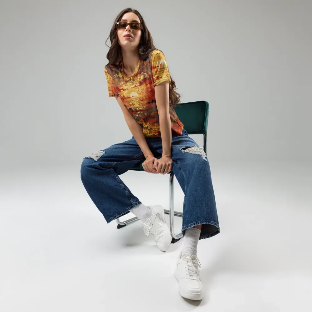 Gilded Afterglow on Women's Crew Neck T-Shirt — Front