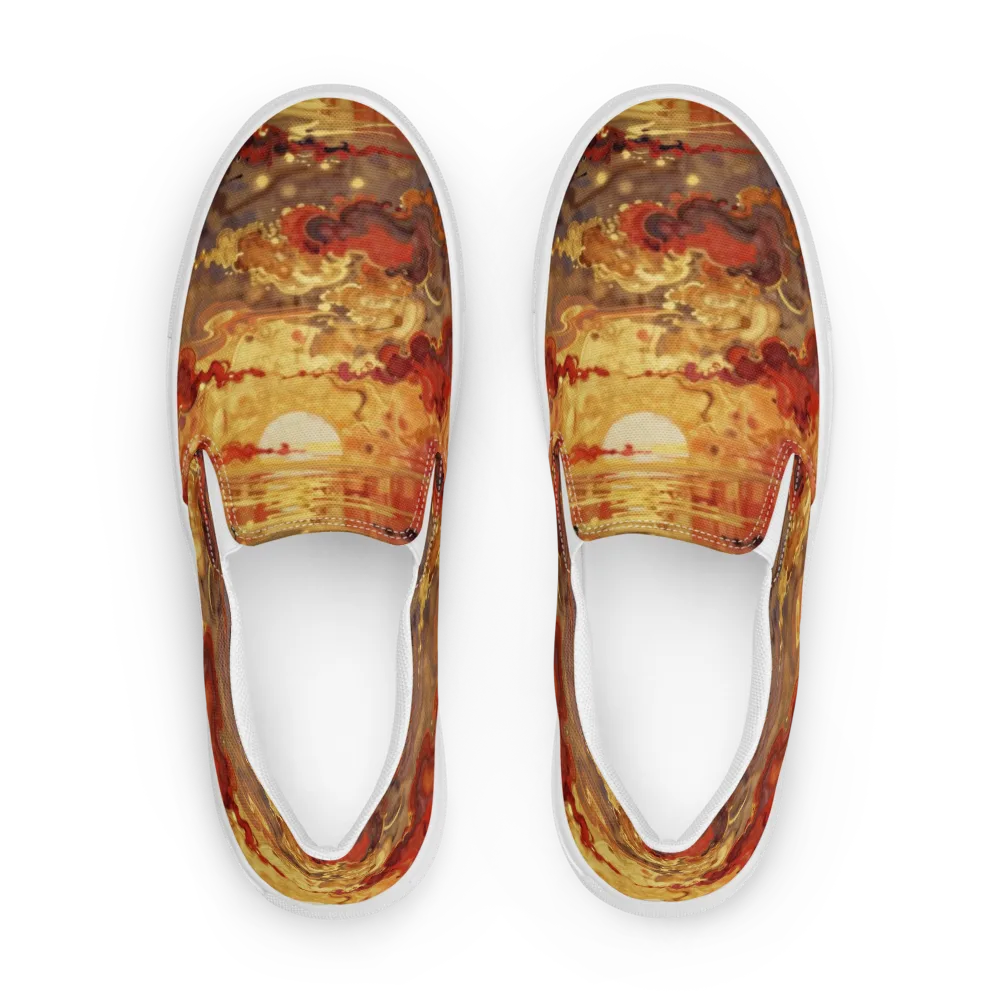 Gilded Afterglow on Men's Slip-On Canvas Shoes — Front