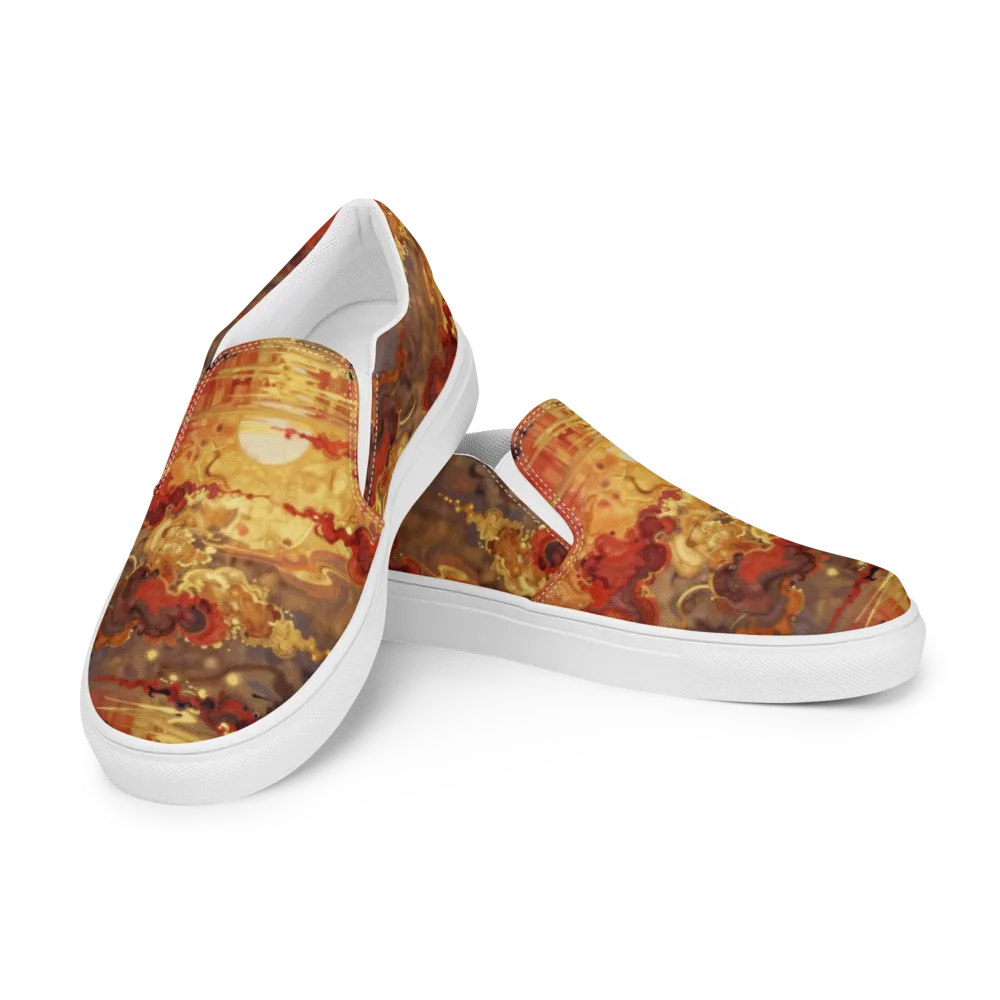 Gilded Afterglow on Men's Slip-On Canvas Shoes — Left Front