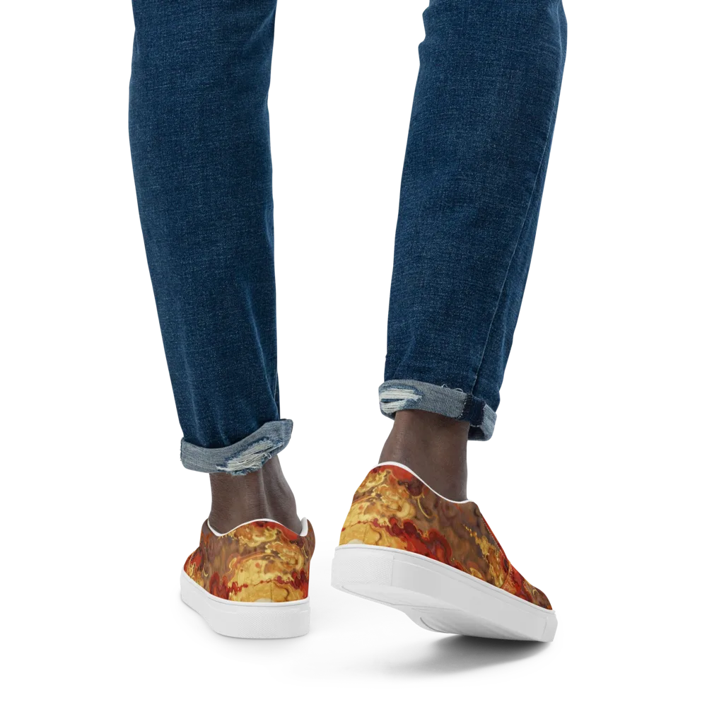 Gilded Afterglow on Men's Slip-On Canvas Shoes — Back