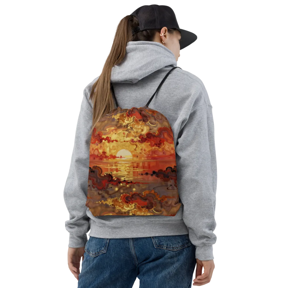 Gilded Afterglow on Drawstring Bag — Front