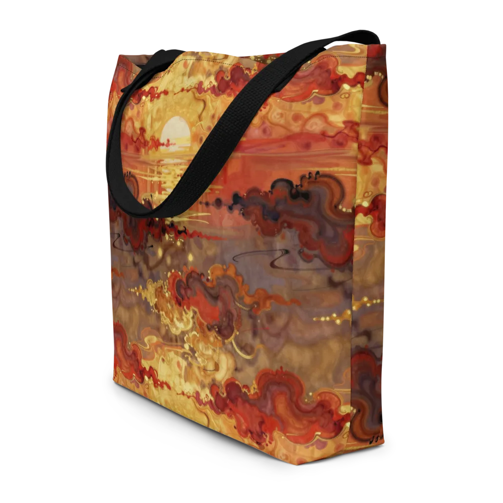 Gilded Afterglow on Large Tote Bag W/ Pocket — Front