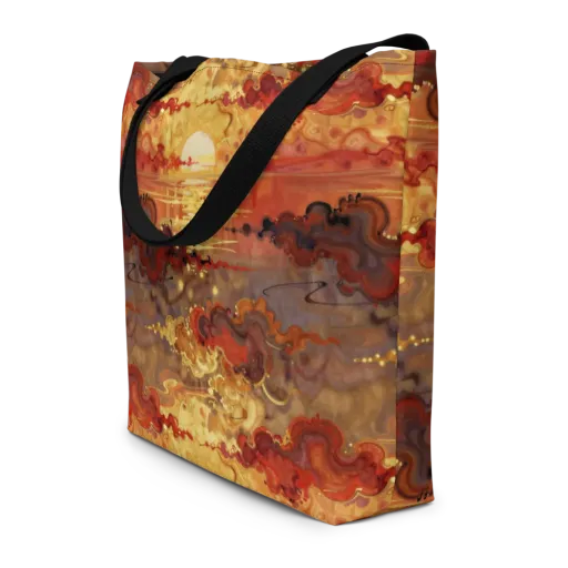 Gilded Afterglow on a Large Tote Bag W/ Pocket