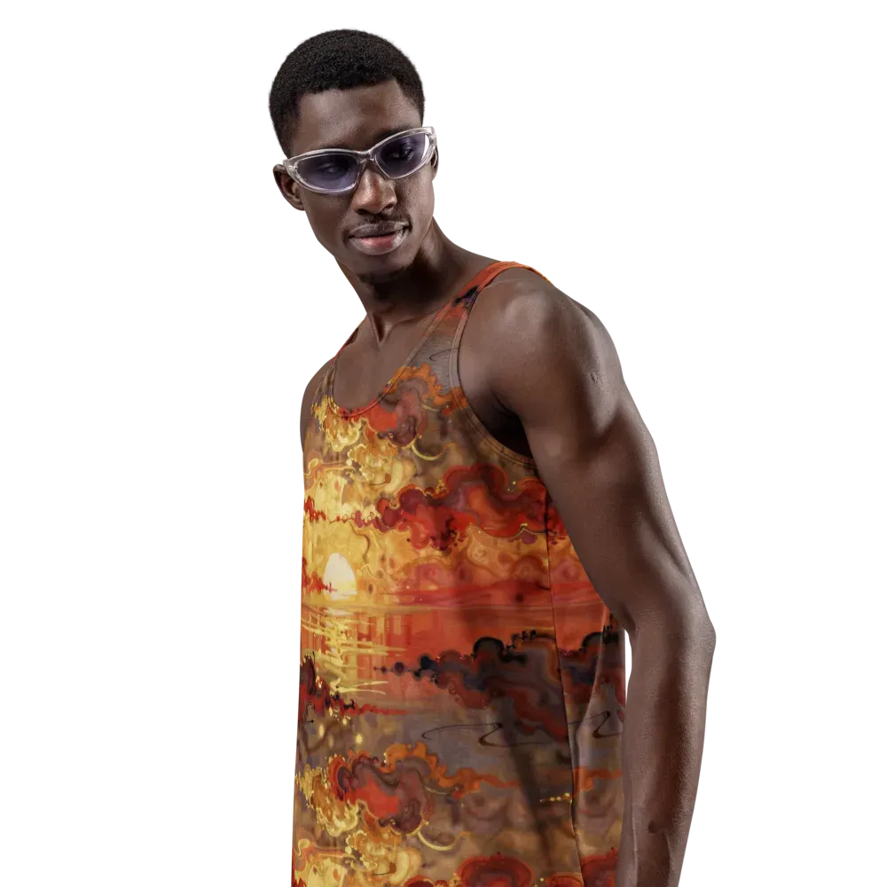 Gilded Afterglow on Men's Tank Top — Left