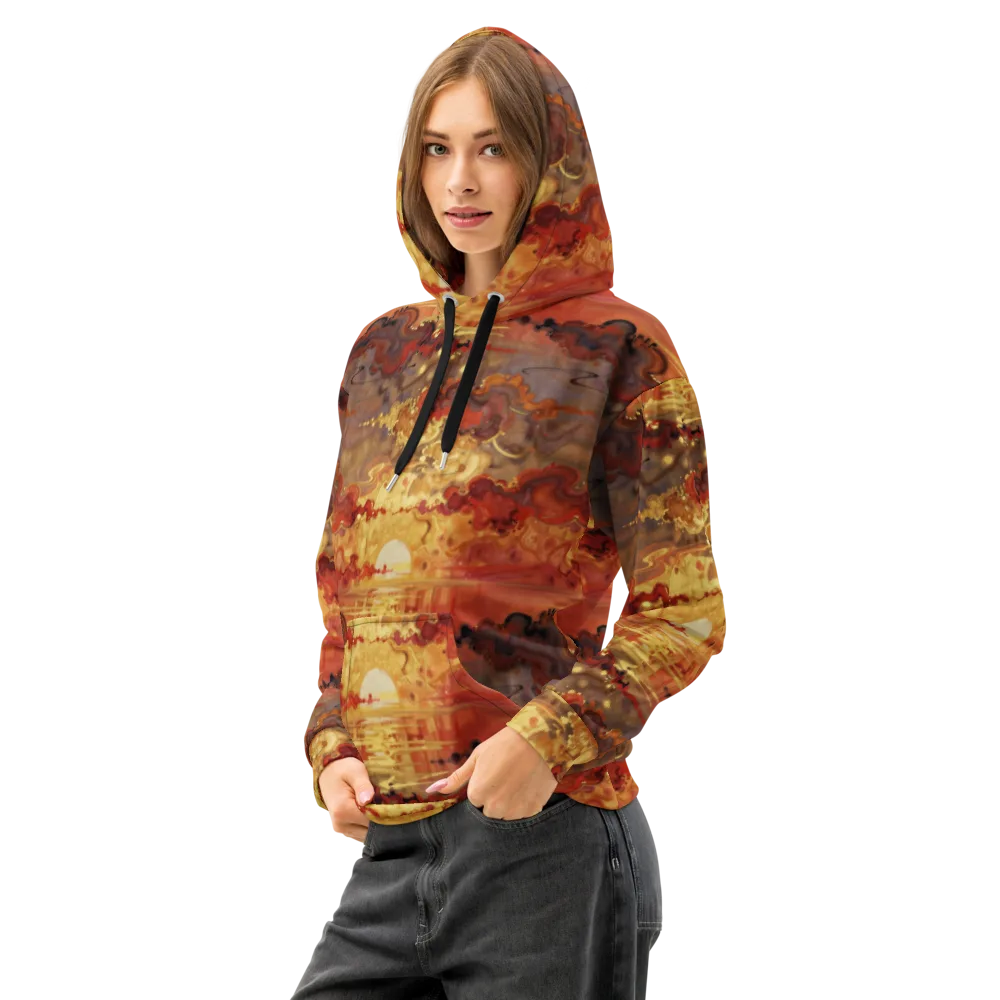 Gilded Afterglow on Cotton Hoodie — Left Front