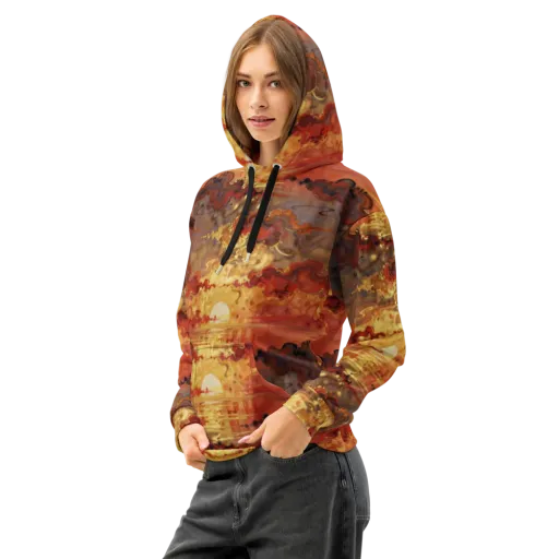 Gilded Afterglow on a Cotton Hoodie