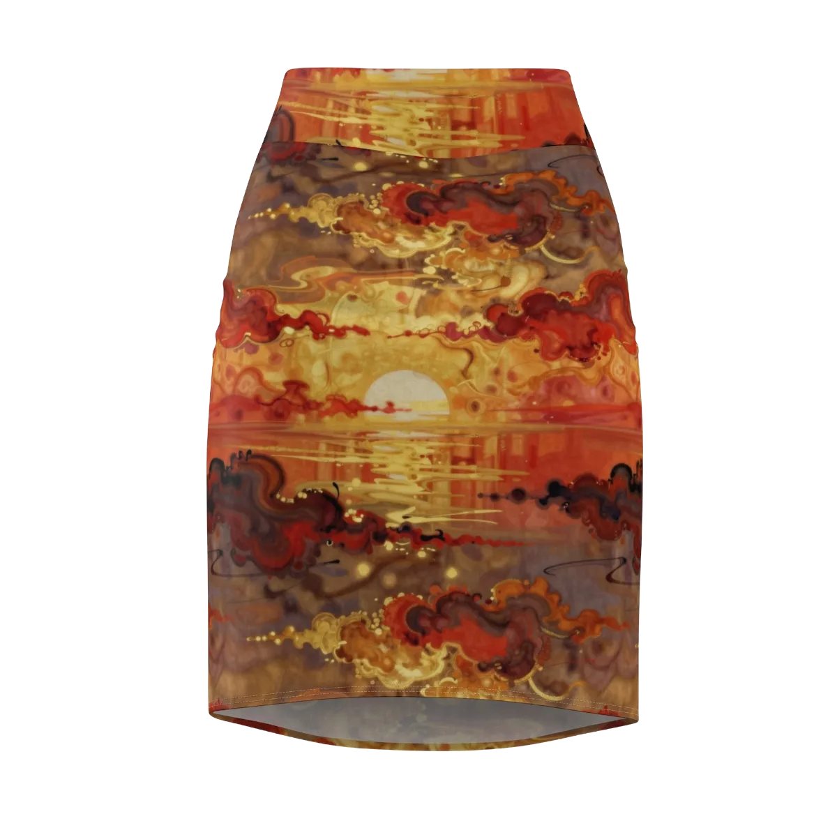 Gilded Afterglow on Pencil Skirt — Front